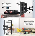 Support TV mural orientable et inclinable