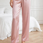 Pyjama en soie rose pour femme