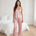 Pyjama en soie rose pour femme