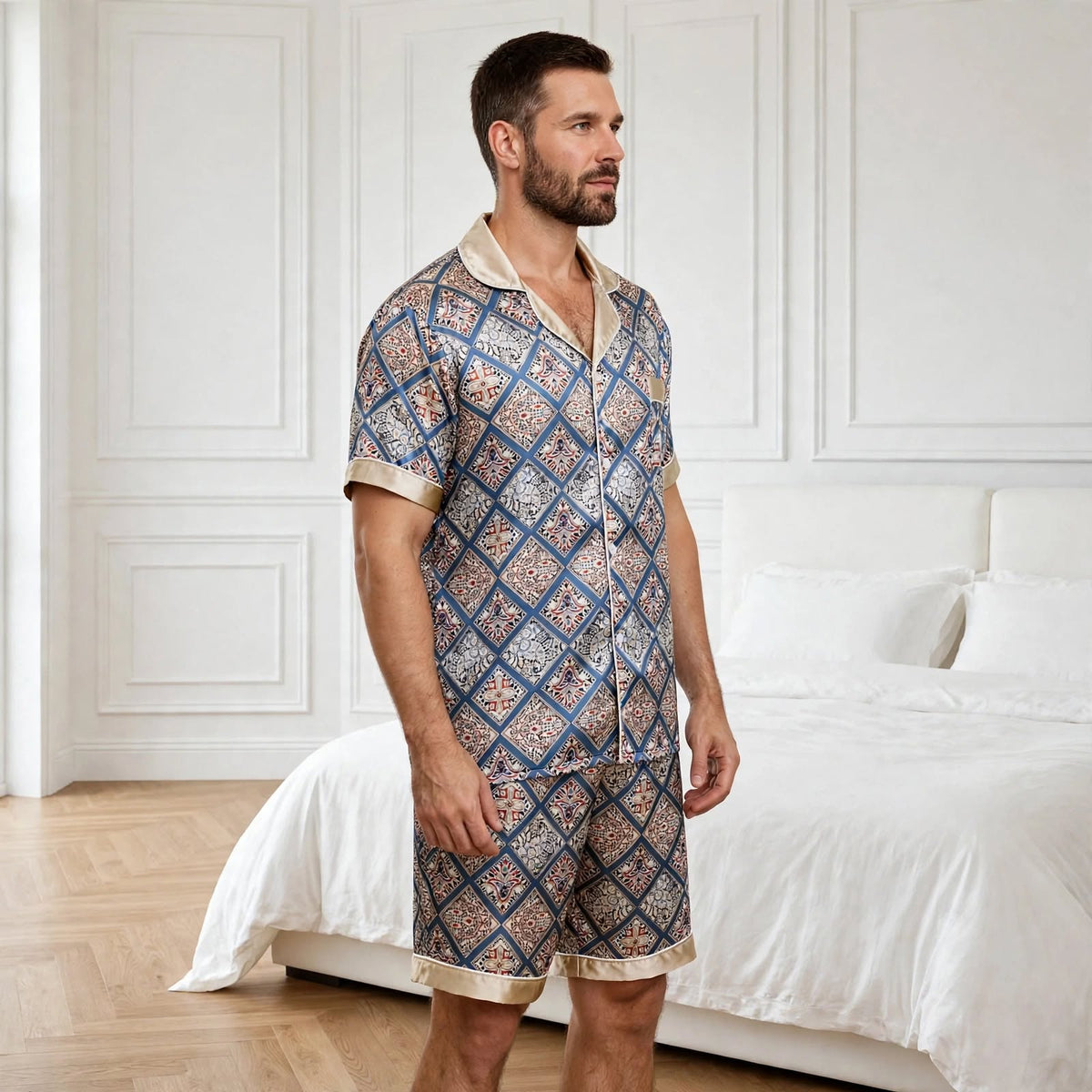 Pyjama en soie homme court luxe