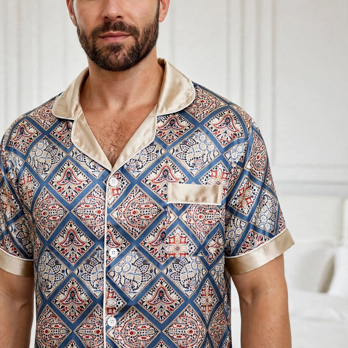 Pyjama en soie homme court luxe